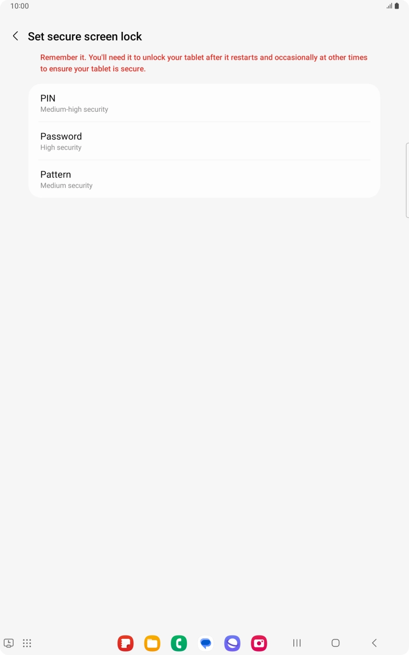 Press the required lock code and follow the instructions on the screen to create an additional lock code.
