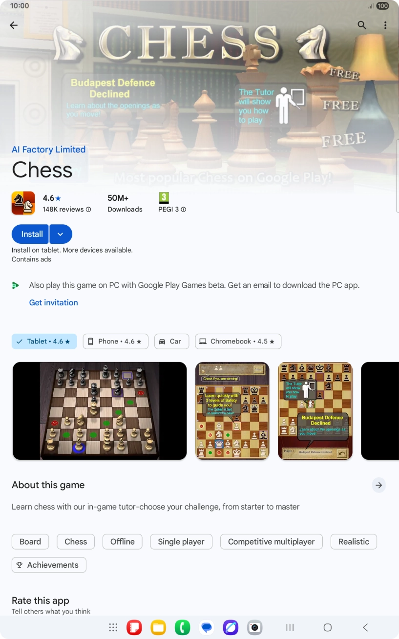 Press Install and follow the instructions on the screen to install the app.