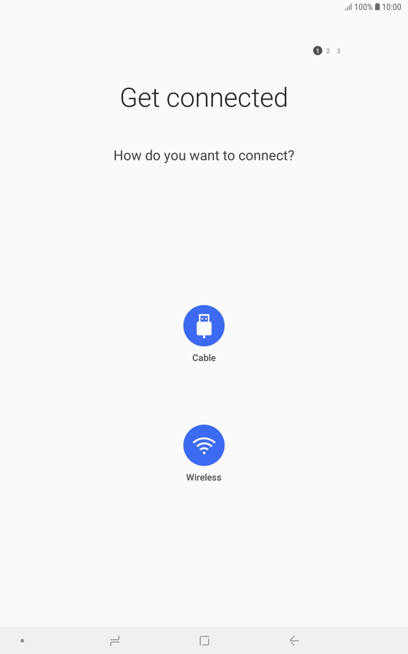 Press the required transfer type and follow the instructions on the screen to transfer content.