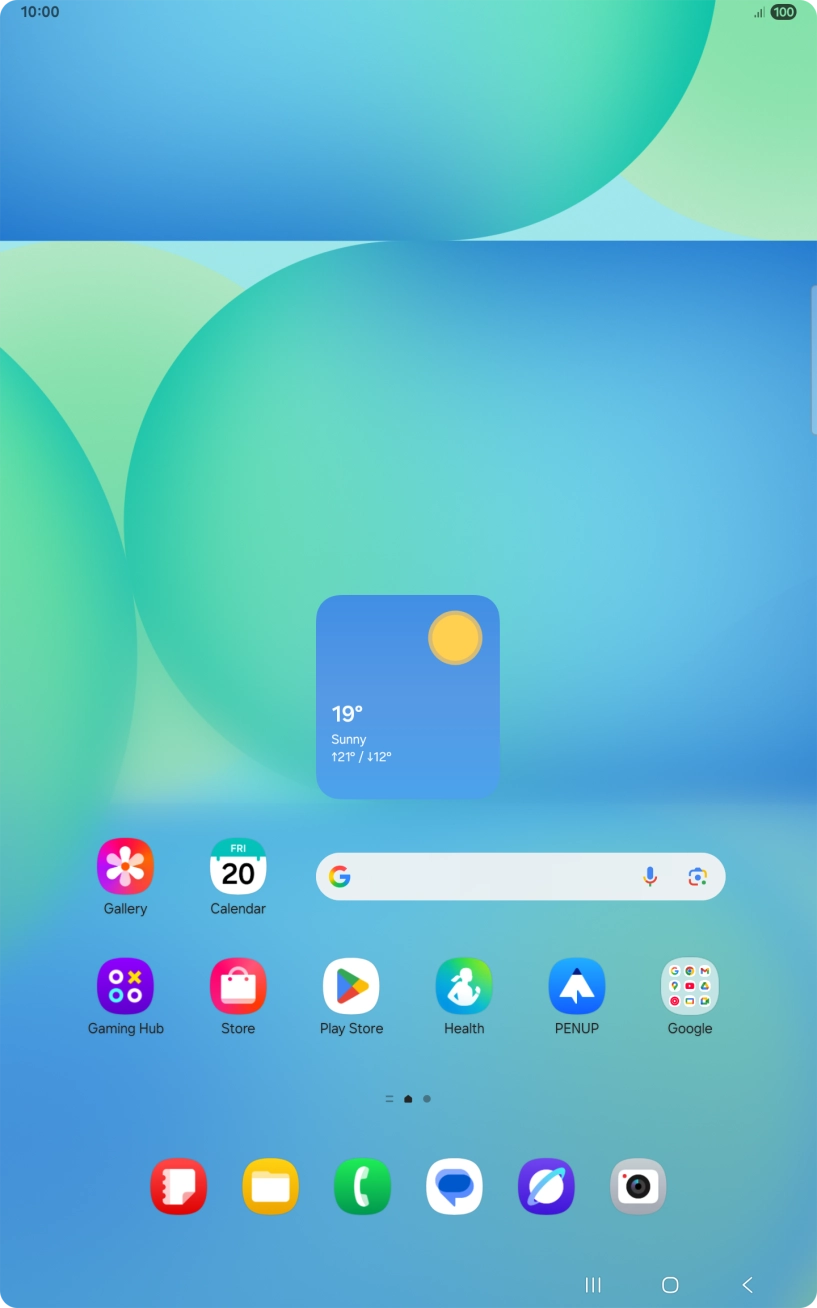 Press the Application key to open the list of running applications.