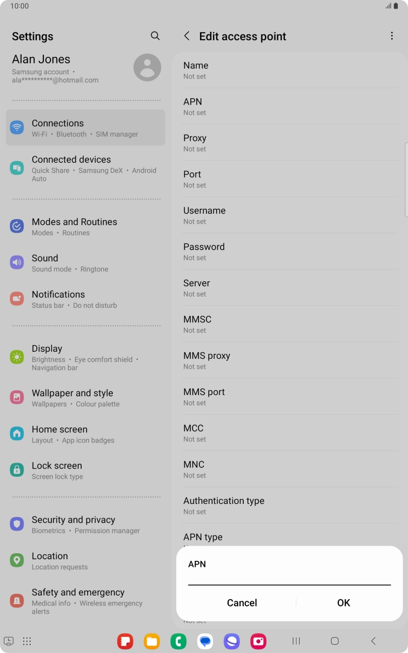 Key in mobile.o2.co.uk and press OK.