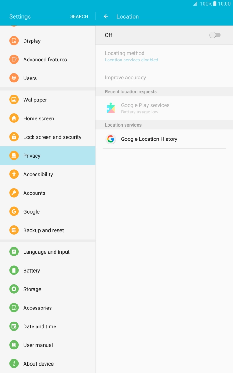 Press the indicator to turn the function on or off.