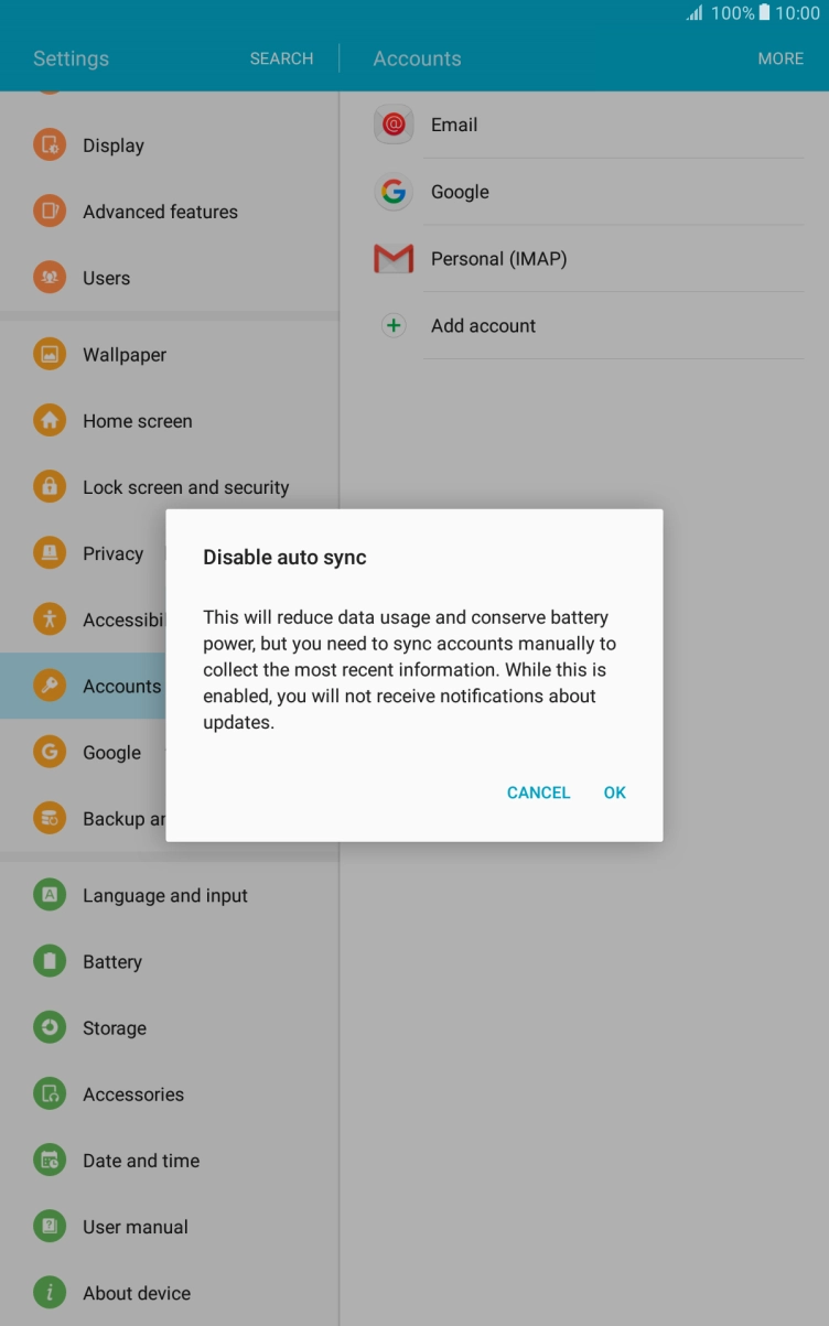 Press OK to turn off the function.