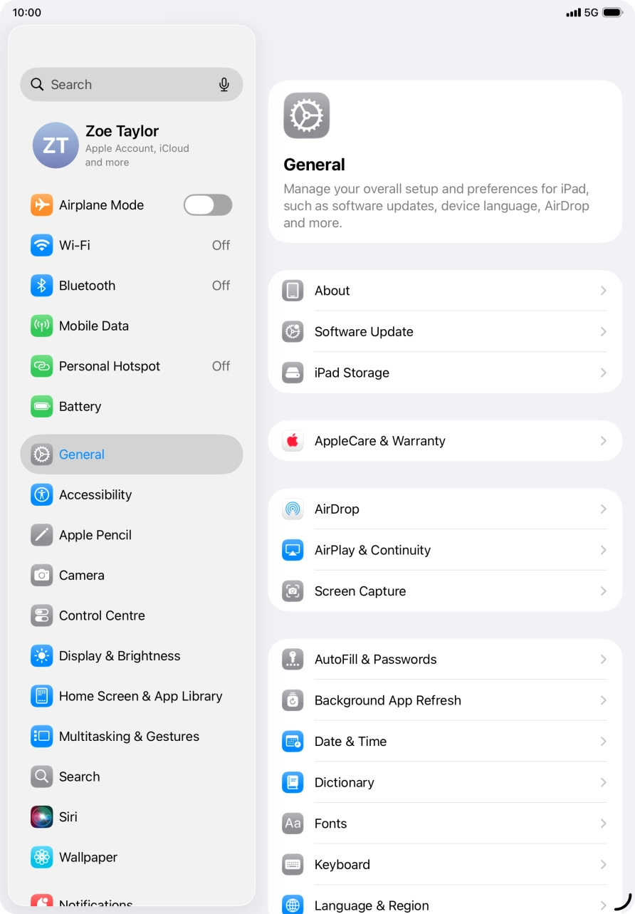 Press Personal Hotspot.
