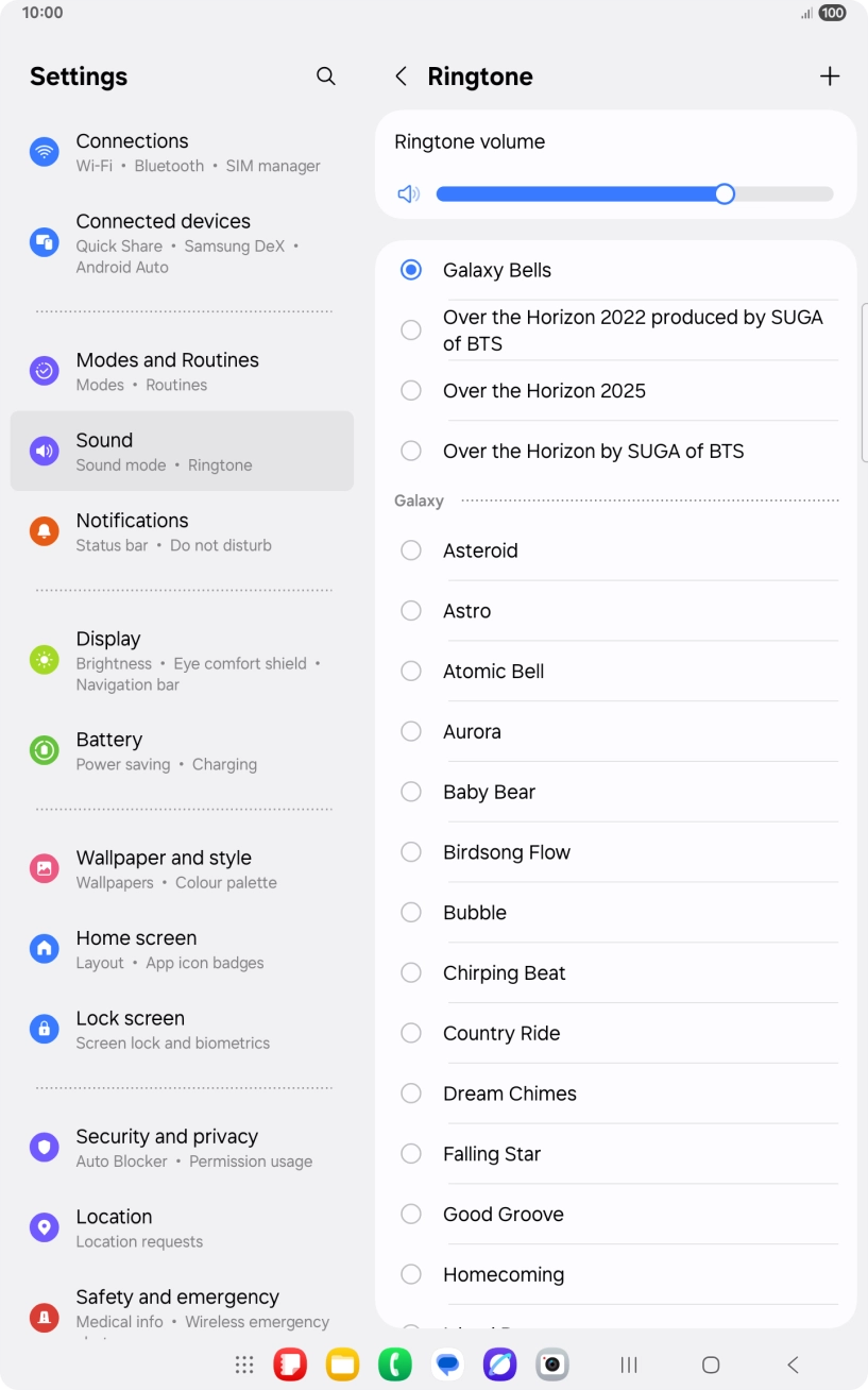 Press the required ringtones to hear them.