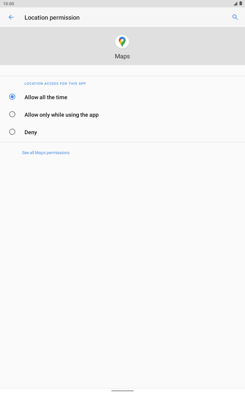 Press the required setting.