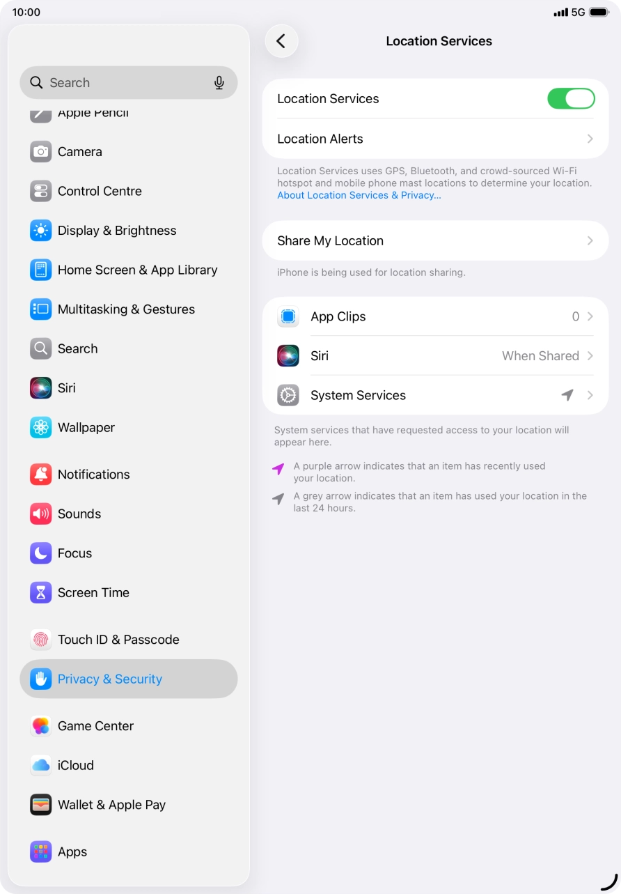 Press the required app.