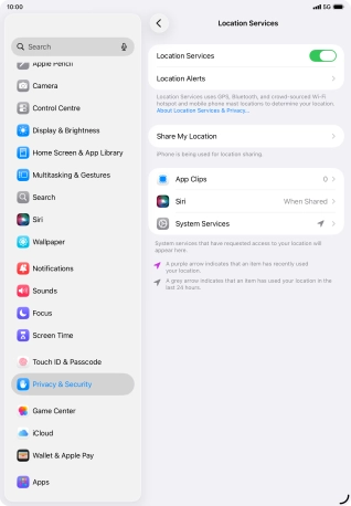 Press the required app.