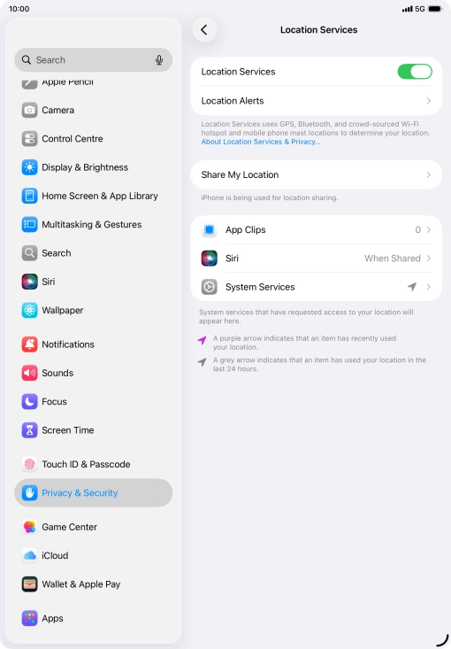 Press the required app.