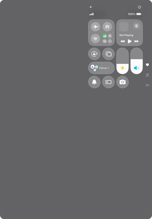 Press the flight mode icon to turn the function on or off.