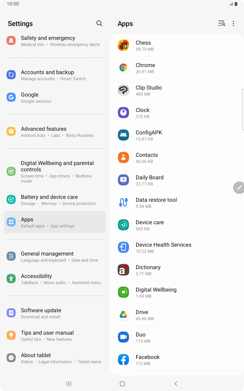 Press the required app.