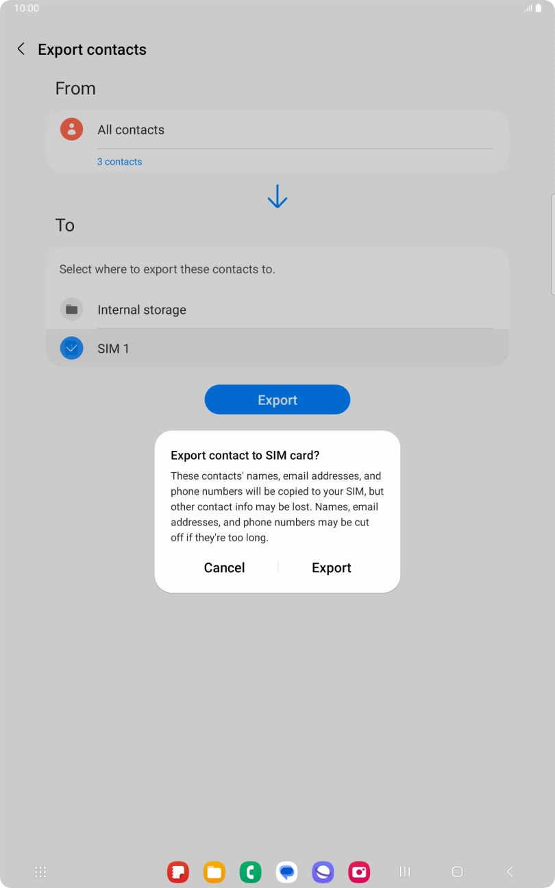 Press Export. Press Export.