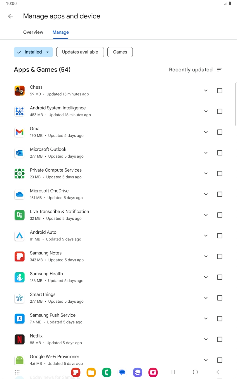 Press the required app.