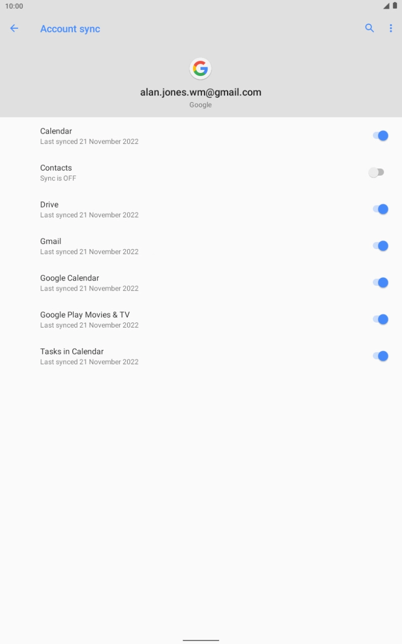 Press the indicator next to 'Contacts' to turn on the function.