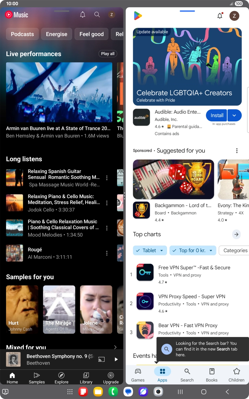 Press the second application.