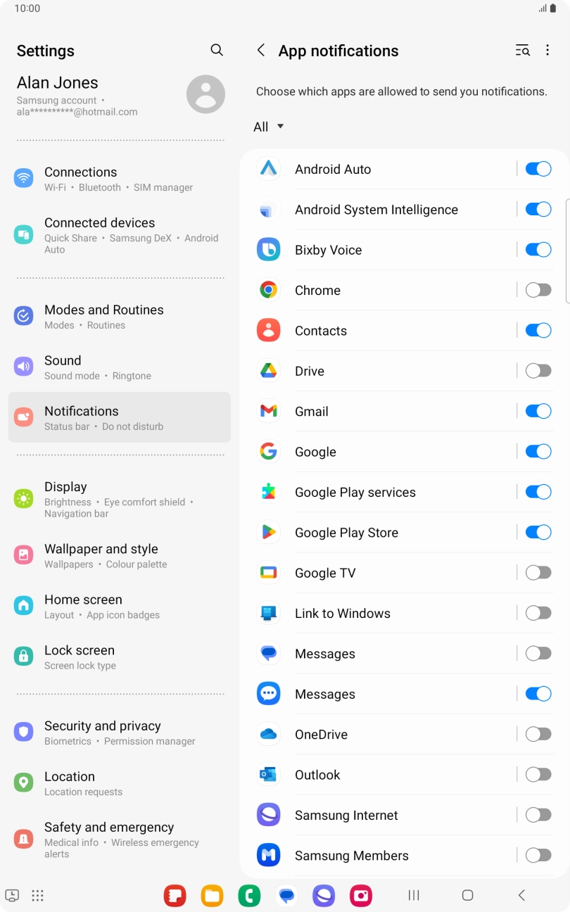 Press the drop down list.