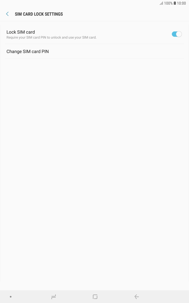 Press the indicator next to 'Lock SIM card' to turn the function on or off.