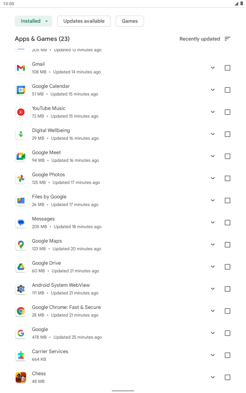 Press the required app.