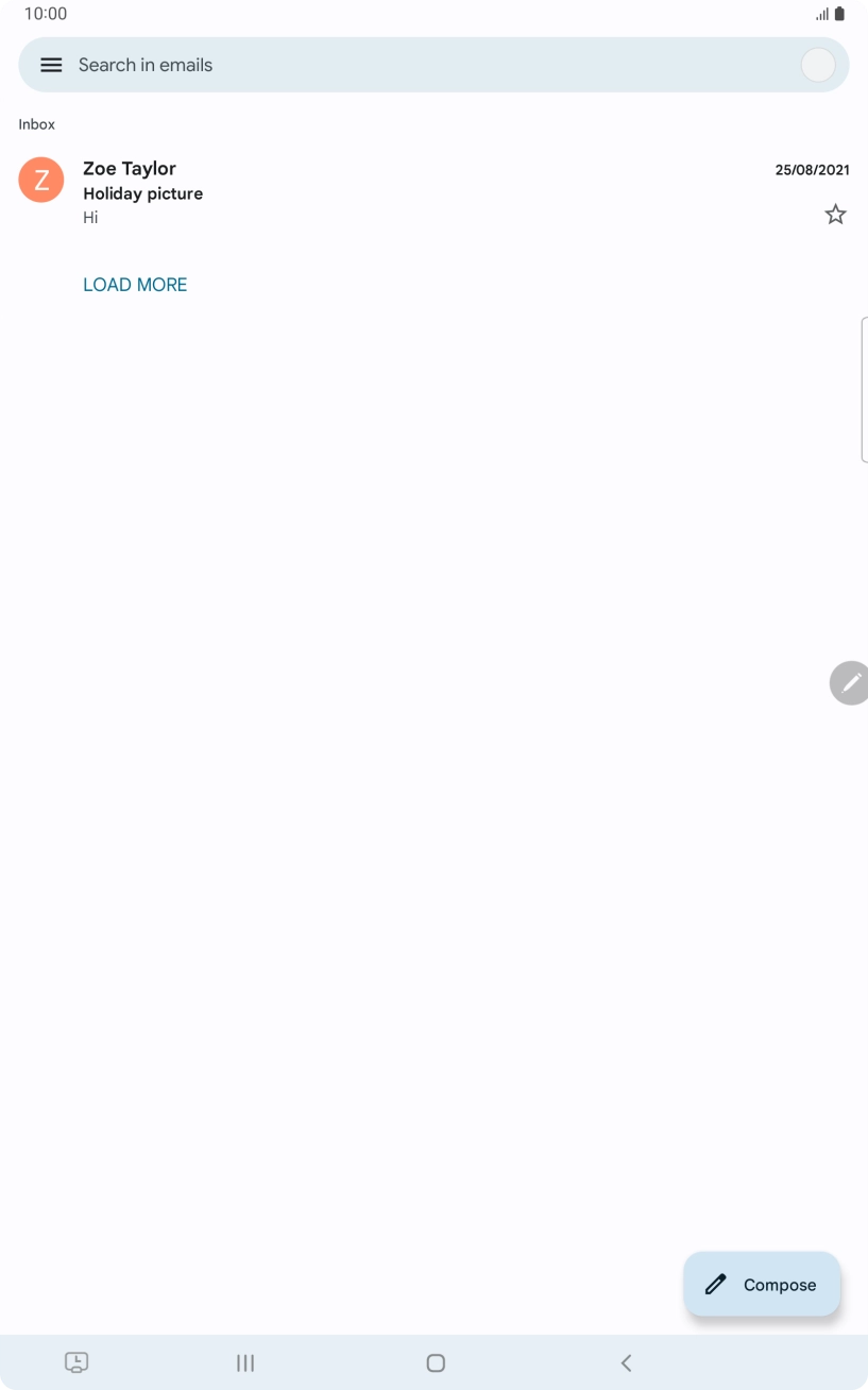 Press the email account icon.