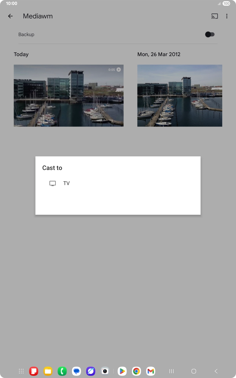 Press the required device.