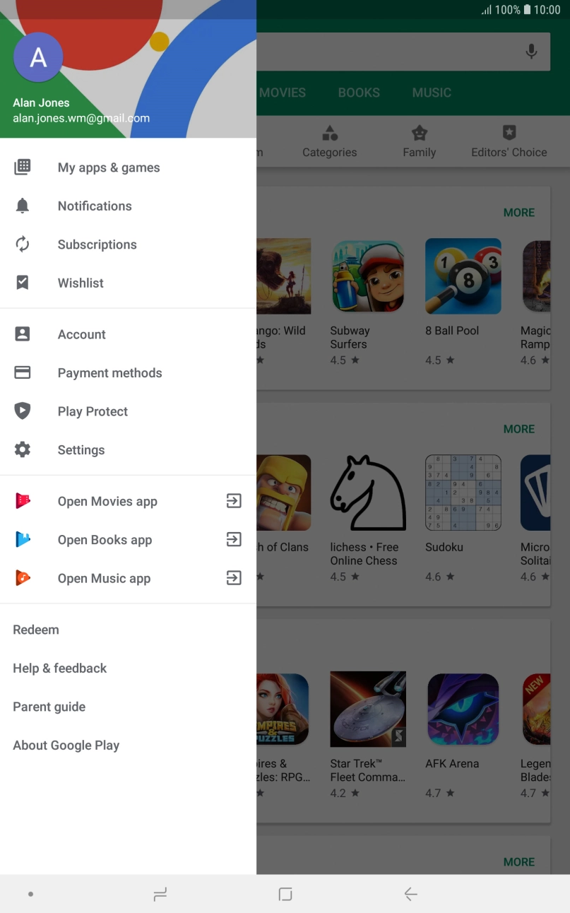 Press My apps & games.