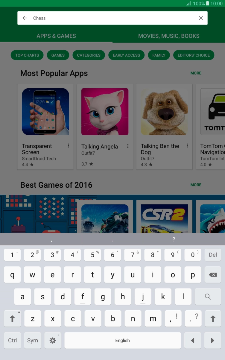 Key in the name or subject of the required app and press the search icon.