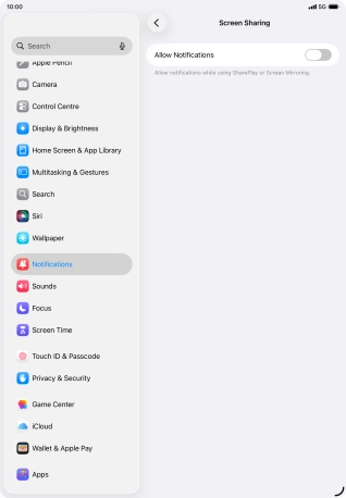 Press the indicator next to 
