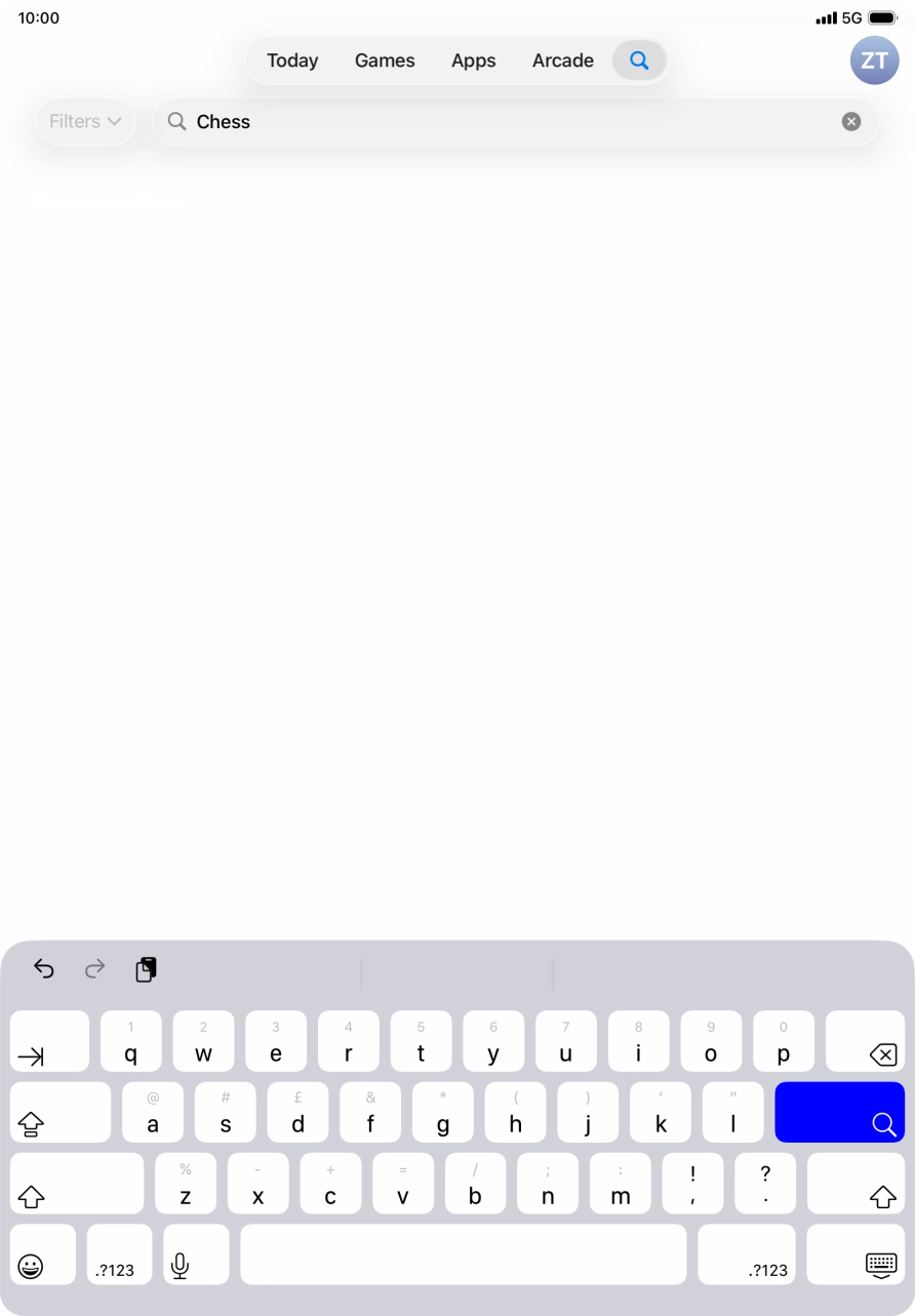 Key in the name or subject of the required app and press enter.