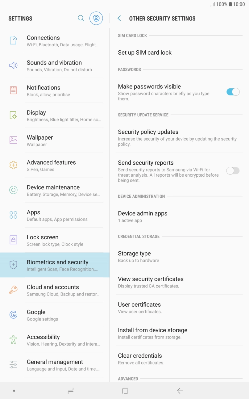 Press Set up SIM card lock.