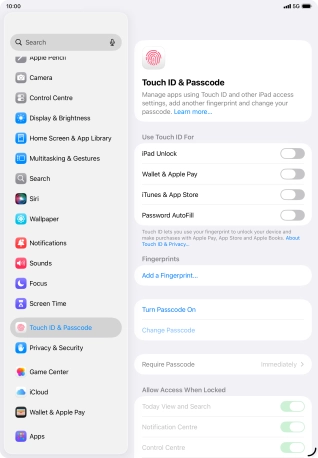 Press Add a Fingerprint... and follow the instructions on the screen to add your fingerprint.