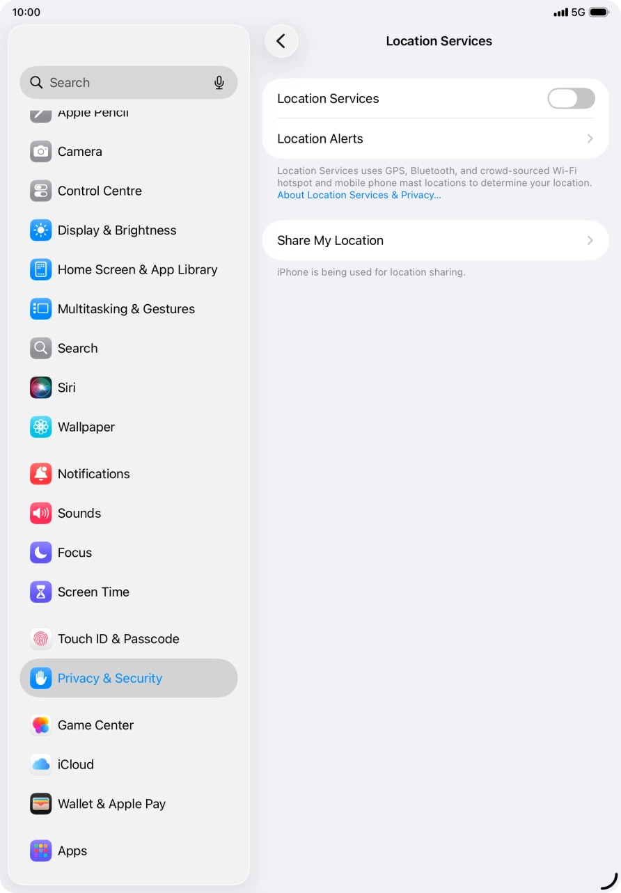 Press the indicator next to 