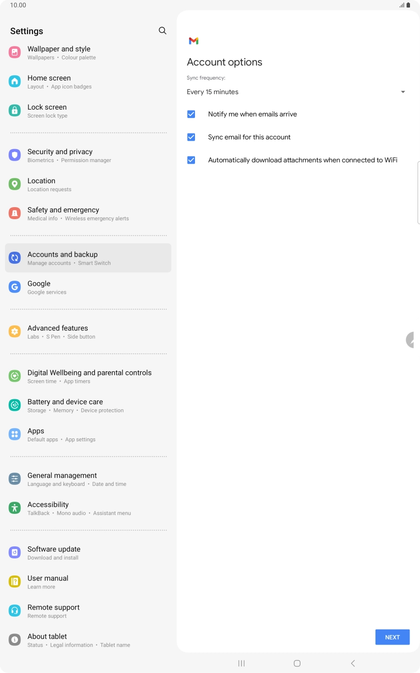 Press the drop down list below 'Sync frequency:'.