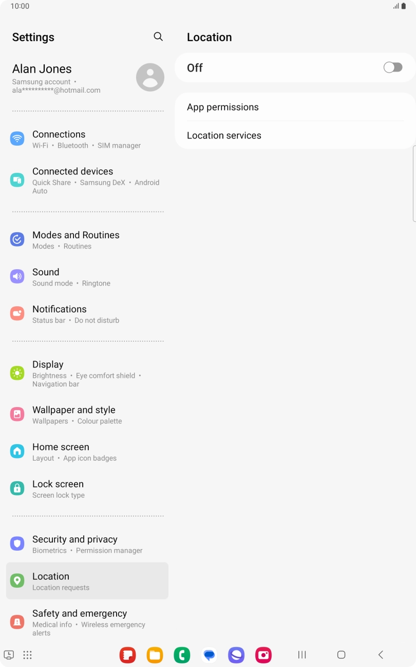 Press the indicator to turn the function on or off.