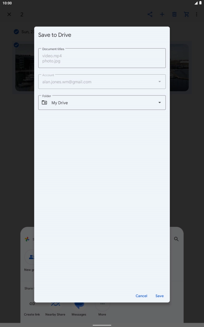 Press the field below 'Folder' and go to the required folder.