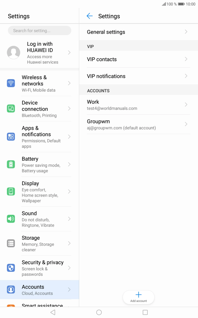 Press the required email account.