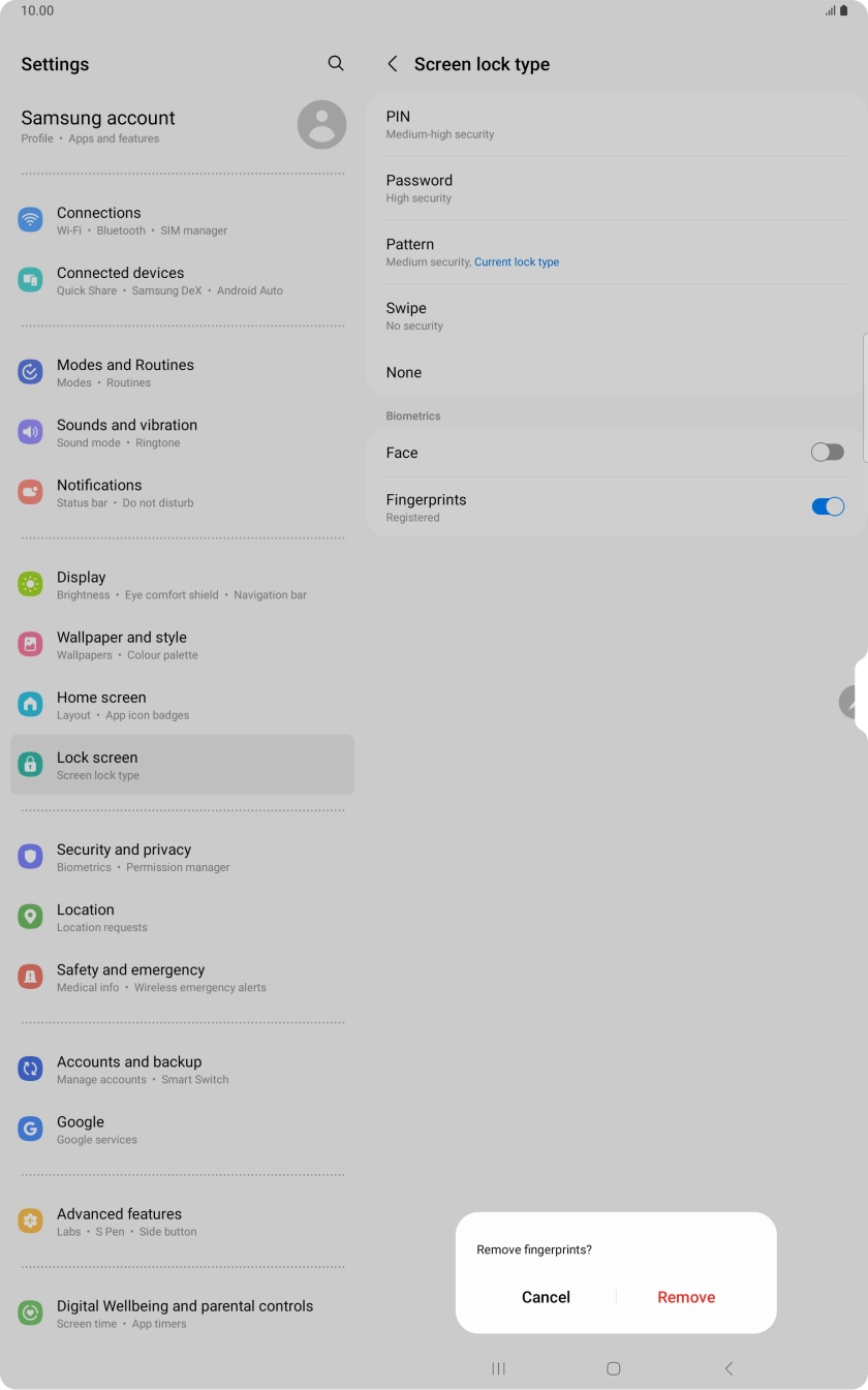Press Remove. Press Remove.