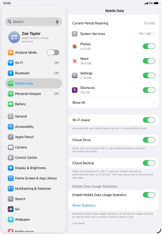 Press the indicator next to 