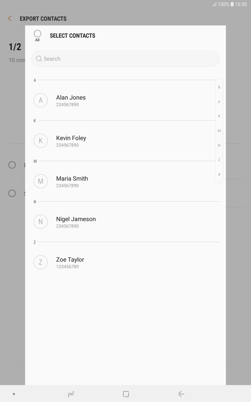 Press the field above 'All'.