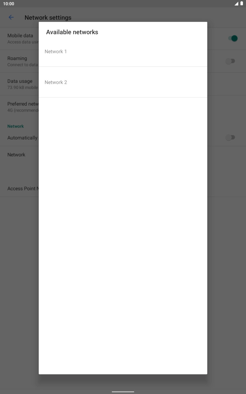 Press the required network.