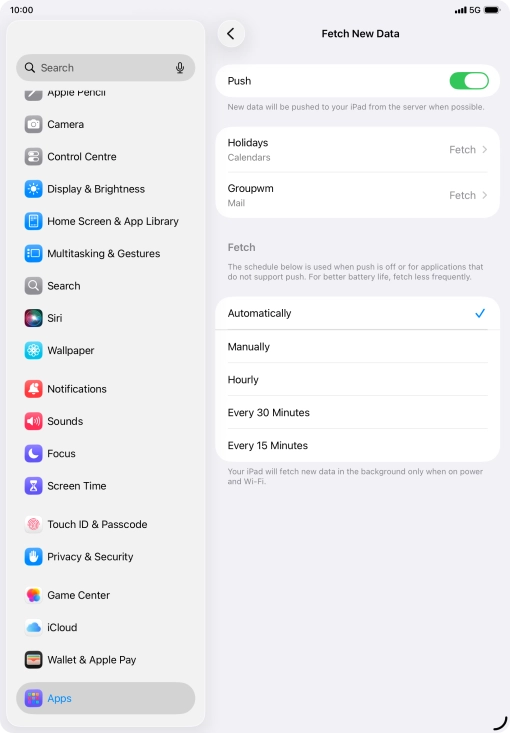 Press the indicator next to 