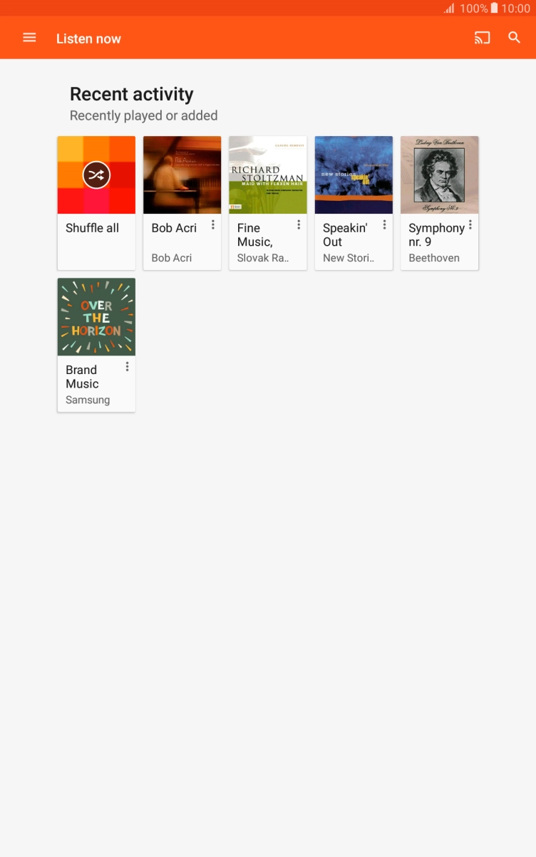 Slide your finger right starting from the left side of the screen.