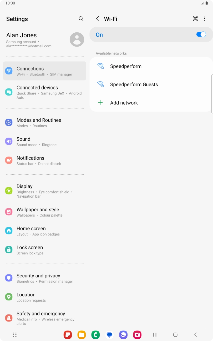 Press the required WiFi network.