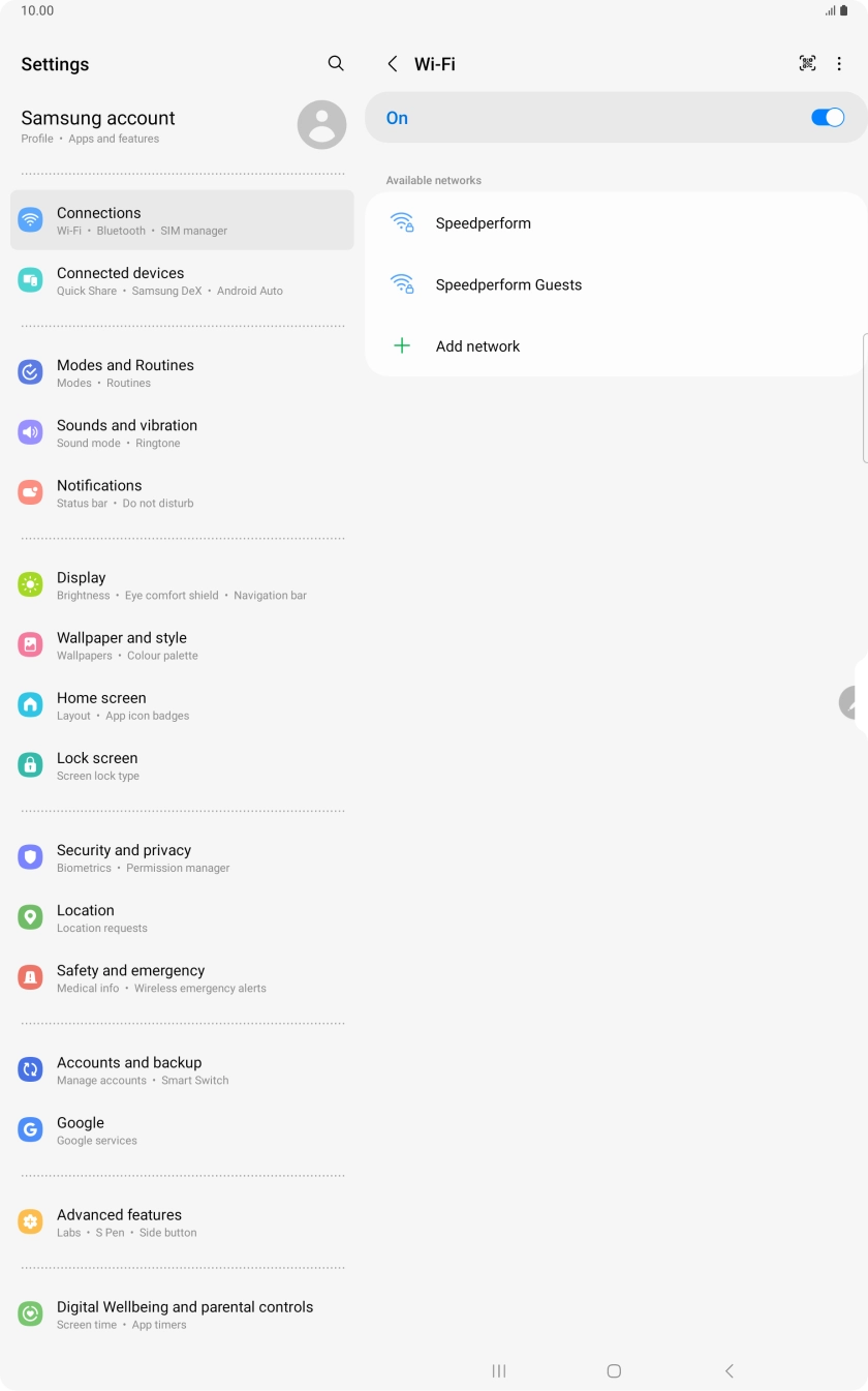 Press the required WiFi network.