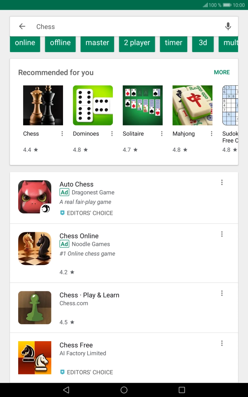 Press the required app. Press the required app.