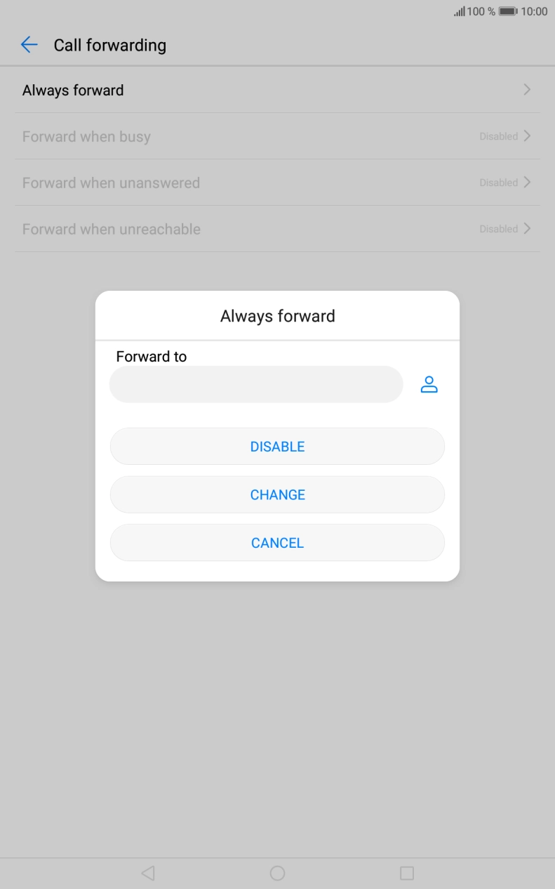 Press DISABLE. Press DISABLE.