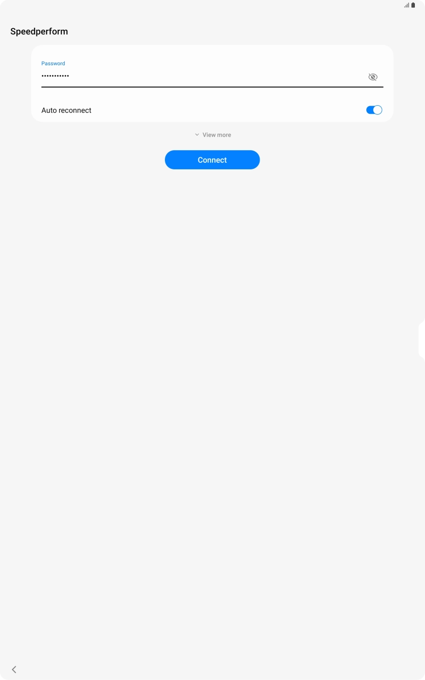 Key in the password for the WiFi network and press Connect.
