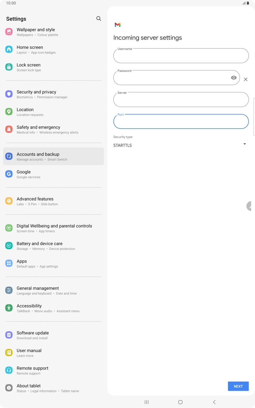 Press the drop down list below 'Security type'.