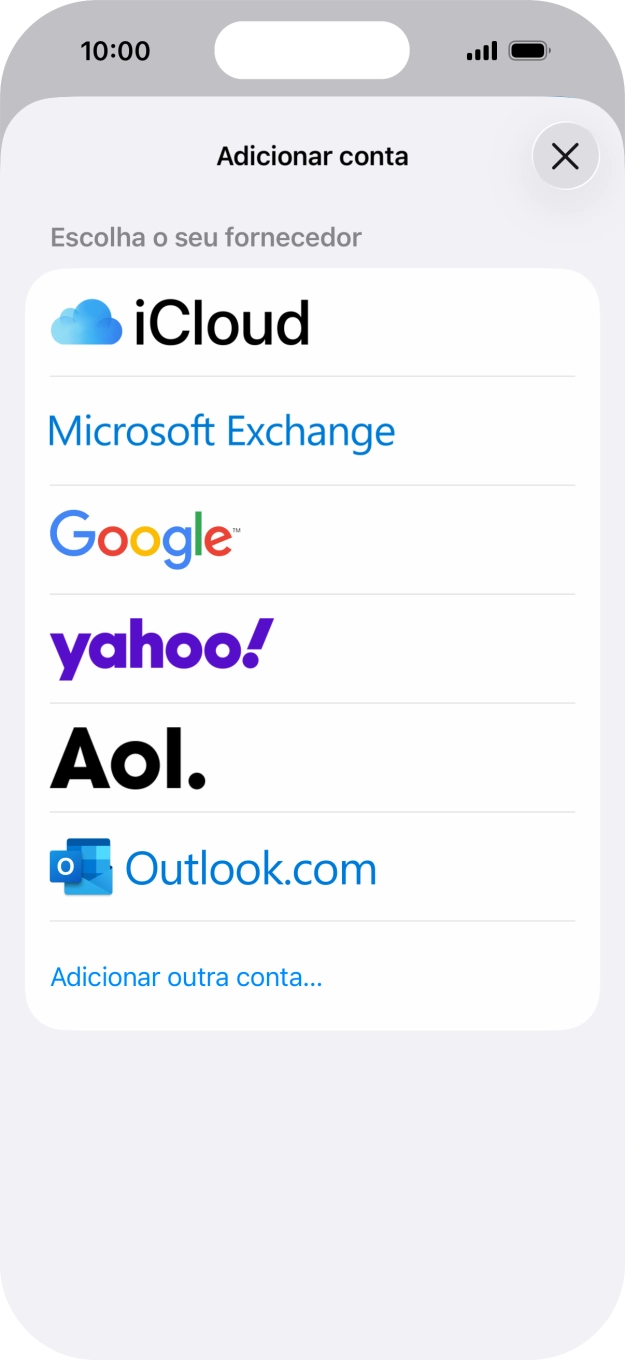 Prima Adicionar outra conta....