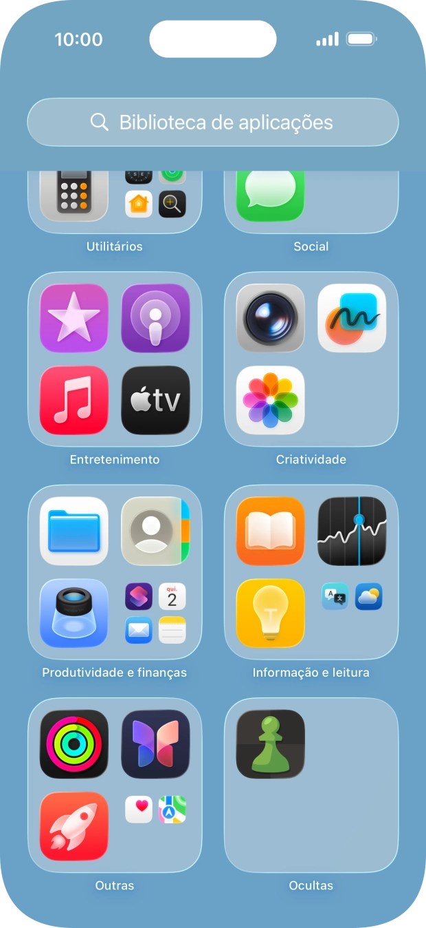 Mantenha premida por um momento a app pretendida.