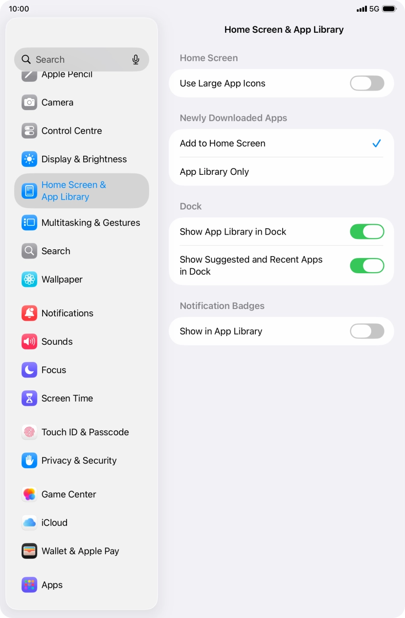 To add new downloaded apps to both the home screen and App Library, press Add to Home Screen.